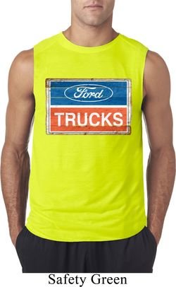 Mens Ford Shirt Ford Trucks Logo Sleeveless Tee T-Shirt