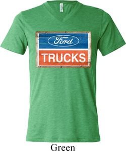 Mens Ford Shirt Ford Trucks Logo Tri Blend V-neck Tee T-Shirt