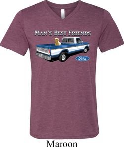 Mens Ford Shirt Mans Best Friend Tri Blend V-neck Shirt