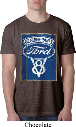 Mens Ford Shirt V8 Genuine Ford Parts Burnout Tee T-Shirt