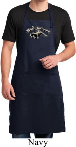Mens Funny Apron More Cowbell Full Length Apron with Pockets