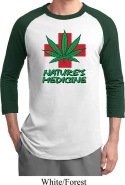 Mens Funny Shirt Natures Medicine Raglan Tee T-Shirt