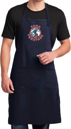 Mens Peace Apron Come Together Full Length Apron with Pockets