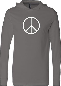 Mens Peace Shirt Basic Peace White Lightweight Hoodie Tee