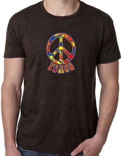 Mens Peace Shirt Funky Peace Burnout Tee T-Shirt