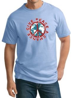 Mens Peace Shirt Give Peace a Chance Tall Tee T-Shirt