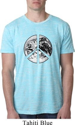 Mens Peace Shirt Peace Earth Burnout Tee T-Shirt