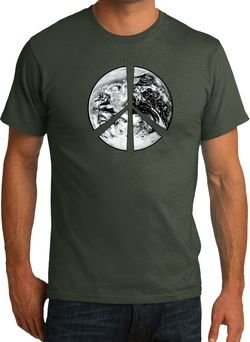 Mens Peace Shirt Peace Earth Organic Tee T-Shirt