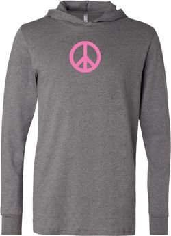 Mens Peace Shirt Pink Peace Lightweight Hoodie Tee