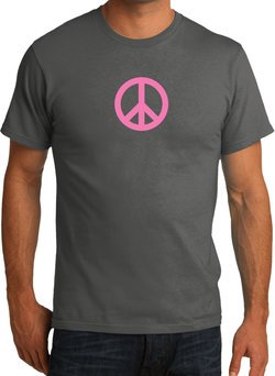 Mens Peace Shirt Pink Peace Organic Tee T-Shirt