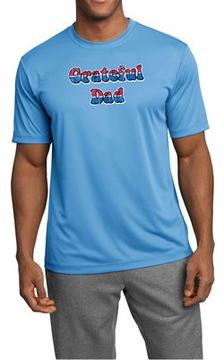 Mens Shirt Grateful American Dad Moisture Wicking Tee T-Shirt