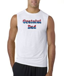 Mens Shirt Grateful American Dad Sleeveless Tee T-Shirt