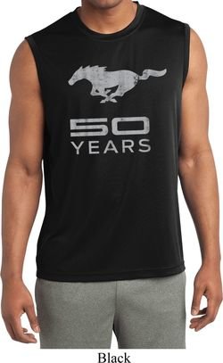 Mens Shirt Mustang 50 Years Sleeveless Moisture Wicking Tee T-Shirt