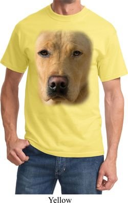 Mens Yellow Lab Shirt Big Yellow Lab Face Tee T-Shirt