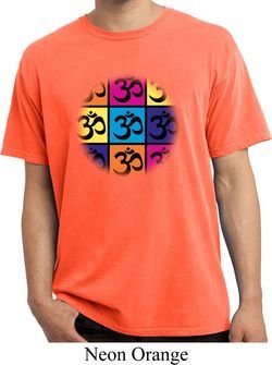 Mens Yoga Shirt Pop Art Om Pigment Dyed Tee T-Shirt
