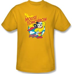Click to get Mighty Mouse Adult Tshirt  Mouse of Tomorrow Gold Tee