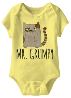 Click to get Mr Grumpy Funny Baby Romper Yellow Infant Babies Creeper