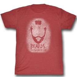 Mr. T Shirt Beards Adult Dirty Heather Red Tee T-Shirt