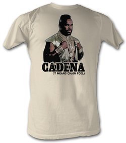 Mr. T T-Shirt - Cadena A-Team Adult Dirty White Tee Shirt