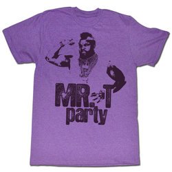 Mr. T T-shirt Mr. T Party Adult Purple Tee Shirt