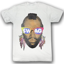 Mr. T T-shirt Swwwag Adult White Tee Shirt