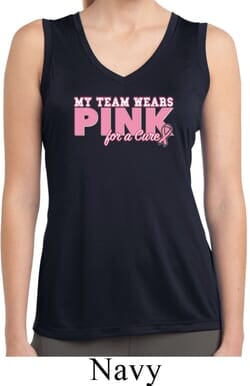 Click to get My Team Wears Pink For a Cure Ladies Sleeveless Moisture Wicking Shirt