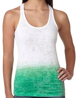 Click to get Next Level Ombre Burnout Racerback Tank  WhiteGreen