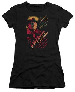Nightmare On Elm Street Juniors Shirt Freddy Claws Black T-Shirt