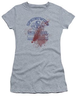 Nightmare On Elm Street Juniors Shirt Springwood High Victim Heather Grey T-Shirt