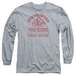 Nightmare On Elm Street Long Sleeve Shirt Springwood High Heather Grey Tee T-Shirt