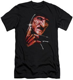 Nightmare On Elm Street Slim Fit Shirt Freddy's Face Black T-Shirt