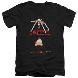 Nightmare On Elm Street Slim Fit V-Neck Shirt Alternate Poster Black T-Shirt