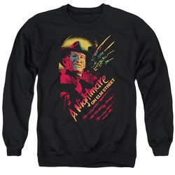 Nightmare On Elm Street Sweatshirt Freddy Claws Adult Black Sweat Shirt