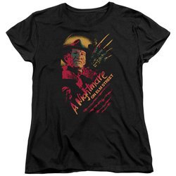 Nightmare On Elm Street Womens Shirt Freddy Claws Black T-Shirt