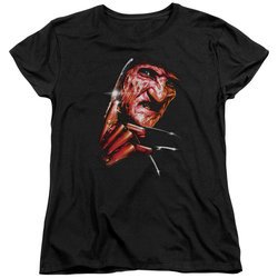 Nightmare On Elm Street Womens Shirt Freddy's Face Black T-Shirt