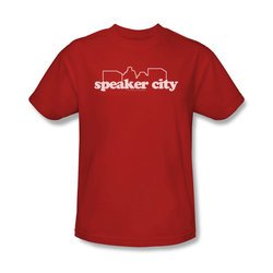 Old School Shirt Speaker City Logo Adult Red Tee T-Shirt