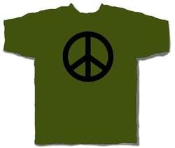 Olive Green Peace Symbol T-shirt