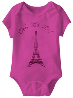 Click to get Ooh La La Eiffel Tower Funny Baby Romper Hot Pink Infant Babies Creeper