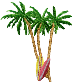 Click to get Palm Trees with Surfboards IronOn Applique Patch