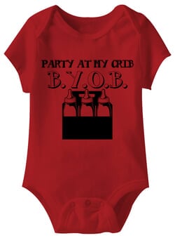 Click to get Party At My Crib BYOB Funny Baby Romper Red Infant Babies Creeper