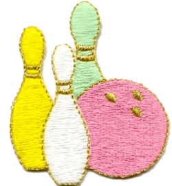 Click to get Pastel Bowling IronOn Applique Patch