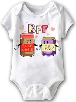 Click to get PB and J Funny Baby Romper White Infant Babies Creeper