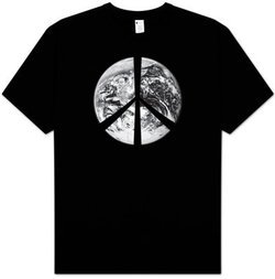PEACE EARTH Sign Symbol Satellite Image Adult Environmental T-shirt