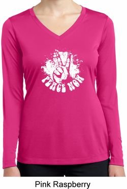 Peace Now Ladies Dry Wicking Long Sleeve Shirt