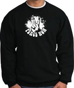 Peace Now Retro Vintage Classic Style Adult Sweatshirt - Black