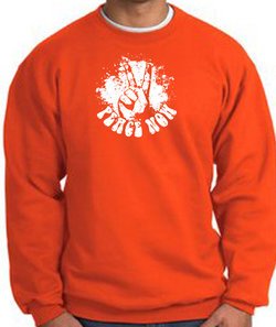 Peace Now Retro Vintage Classic Style Adult Sweatshirt - Orange