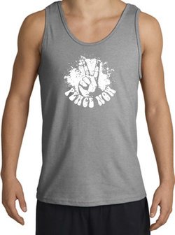 Peace Now Retro Vintage Classic Style Adult Tanktop - Sports Grey