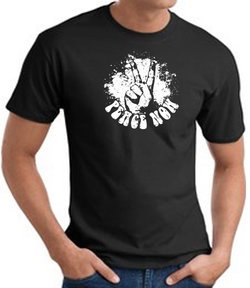 Peace Now Retro Vintage Classic Style T-shirt - Black