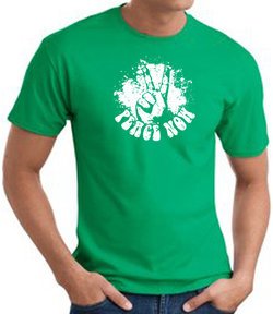 Peace Now Retro Vintage Classic Style T-shirt - Kelly Green