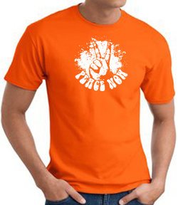 Peace Now Retro Vintage Classic Style T-shirt - Orange